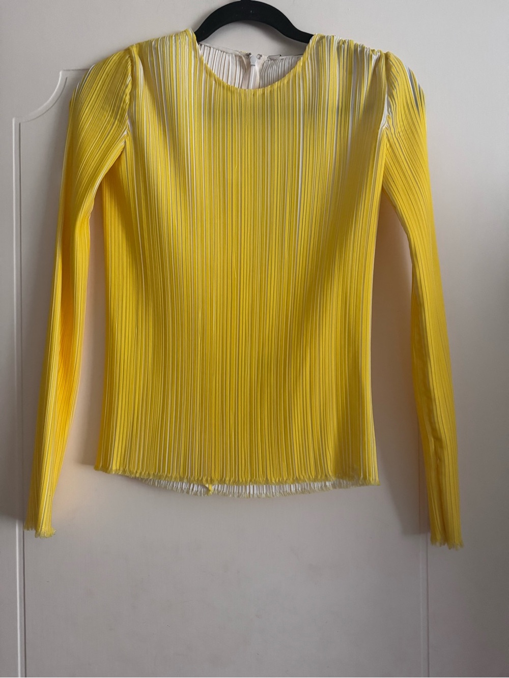 Emilio Pucci Bright Yellow Pleated Long-Sleeve Top